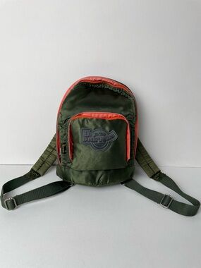 Vintage Dr. Martens Green Orange Nylon Flight Jacket Utility Small Mini Backpack